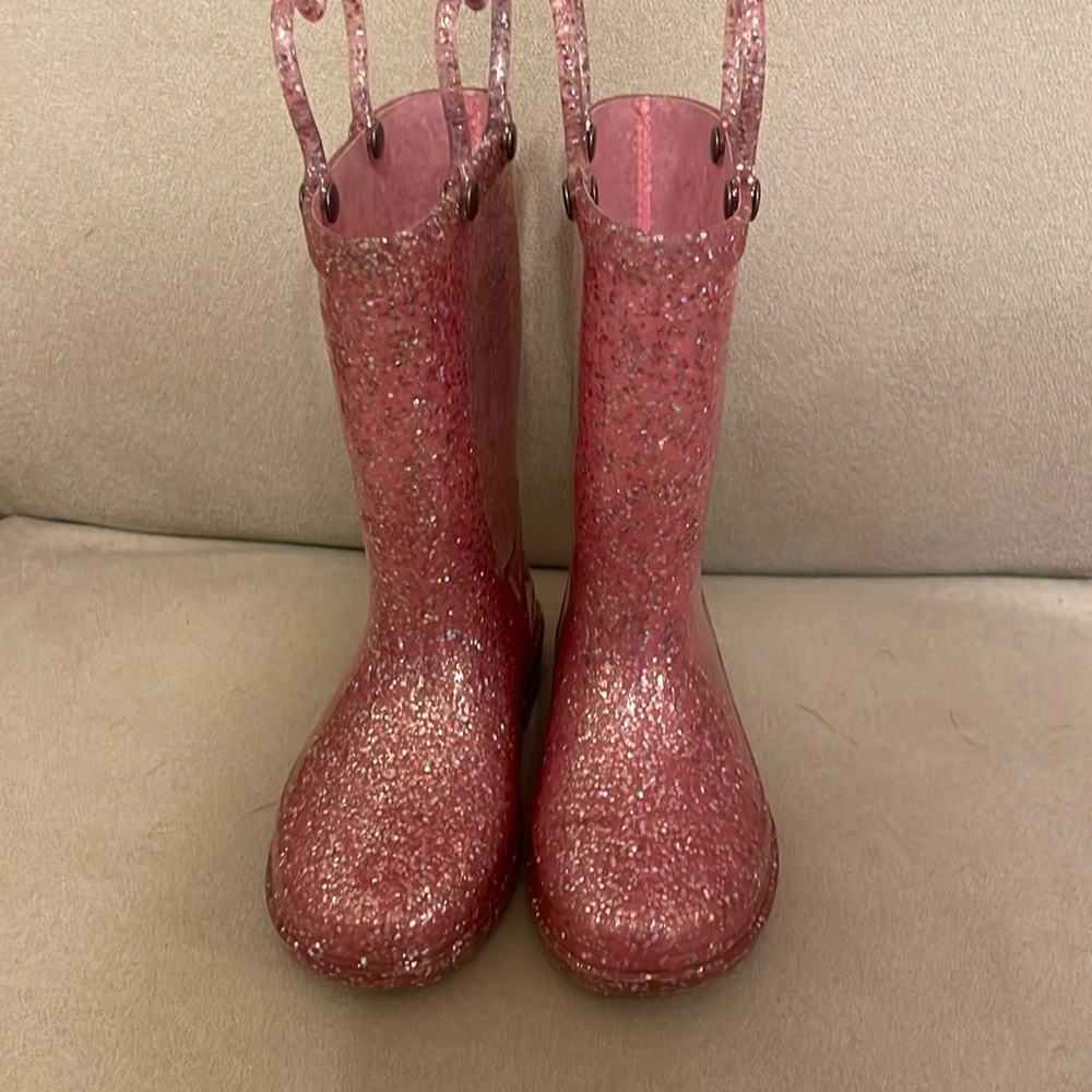 LIGHT UP!!! Western Chief pink glitter rainboots